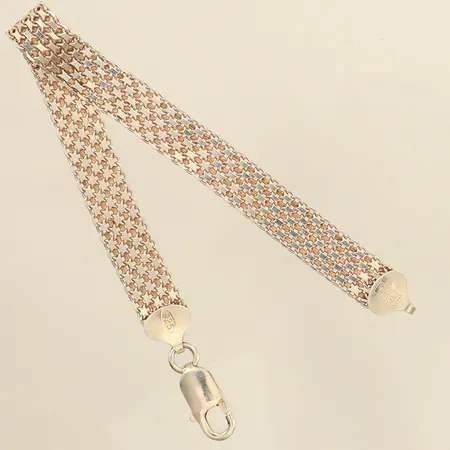 Armband X-länk, längd 18,5cm, bredd ca 9mm, något ojämn länk, Guldfynd, 925/1000 silver  Vikt: 10 g