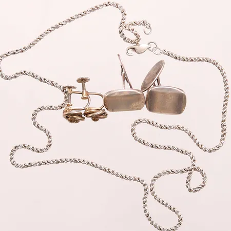 Diverse silversmycken, defekt, 830/1000 Silver 24,4g.