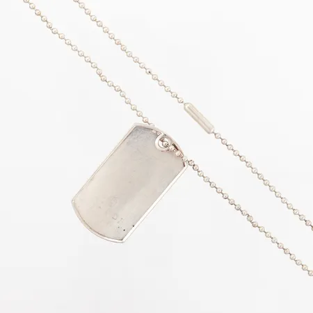 Kedja med hänge, namnbricka "Dog Tag", 30x50cm, kedjans längd: 59cm, Gucci, silver 925/1000 Vikt: 26,5 g