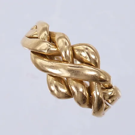Ring pussel, stl 18½, ca bredd 2,9-11mm. 14K Vikt: 4,2 g