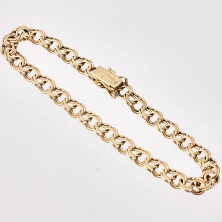 Armband i 18K guld, 19cm, Bismarck, bredd 5,9mm, vikt 11,89g.