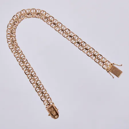 Armband X-länk med stav, längd: ca 19,5cm, bredd: ca 8mm, UST, Ustav B, Hägersten, år 1967, 18K  Vikt: 15,8 g