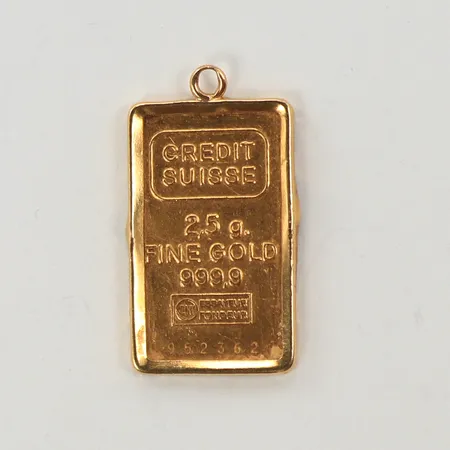 Hänge "guldtacka", (ram 18K 0,5g), 20x14mm, 999/1000, bruttovikt 3g