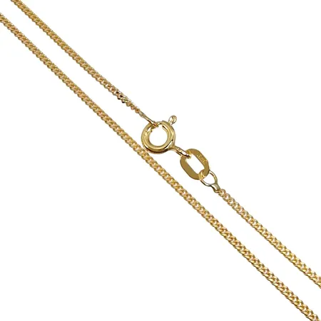 Halskedja Pansar, 9K guld (375/1000), Guldfynd (GHA), längd 38,0 cm (kort längd), bredd 1,2 mm, mycket fint skick Vikt: 1,7 g
