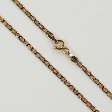 Halskedja, längd 45cm, bredd 2mm, 14K Vikt: 2,4 g