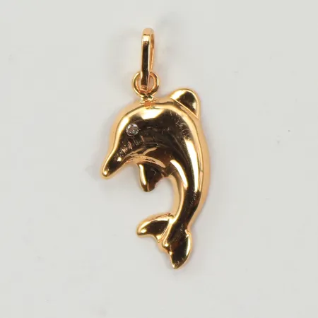 Hänge delfin, 20x10mm, 18K Vikt: 0,3 g
