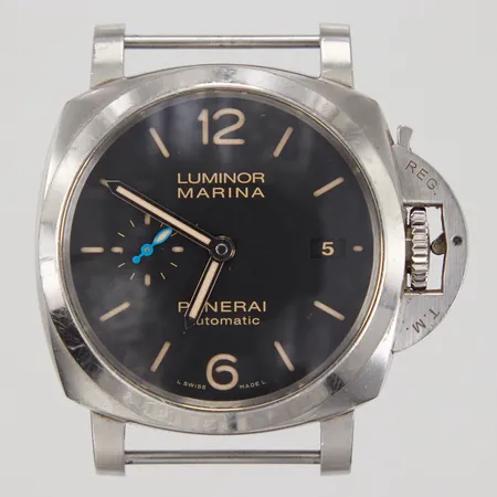 Herrur Panerai Luminor Marina 1950, automatisk, datum, Ø 42mm, ref: PAM01392, serienr: BB1822507, S0516/1500, cal. P.9010, repig/smärre hack, utan armband, original spänne medföljer, certifikat Nymans Ur 2017, manual, verktyg, box, ytterkartong Vikt: 0 g