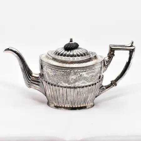 Kanna, Empirestil, stl ca 11x21cm, tillverkare JD & S, nysilver