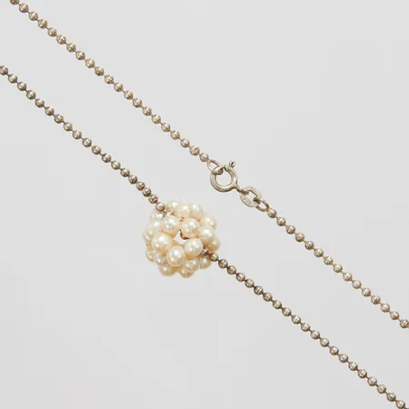 Collier, plastpärlor, längd ca 60cm, bredd 2-14,5mm, 925/1000 silver, bruttovikt: 9,4g Vikt: 0 g