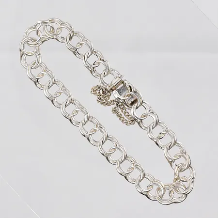 Armband Bismarck, 18cm, bredd 8mm, säkerhetskedja, silver 830/1000 Vikt: 12,3 g