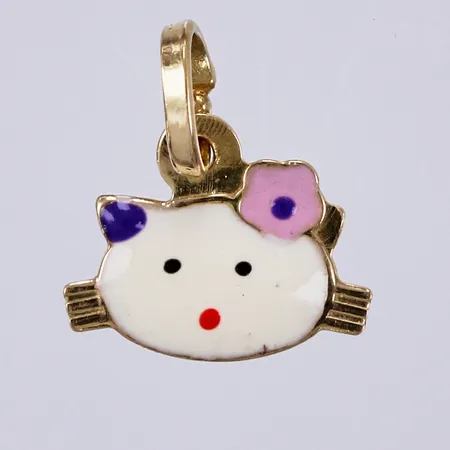 Hänge, Hello Kitty, emalj, längd: ca 1cm, bredd: ca 9mm, 18K  Vikt: 0,2 g
