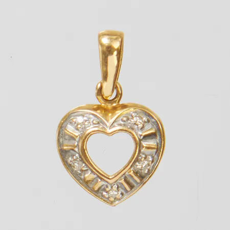 Hänge, hjärta, 16,3x9,7mm, diamanter 5 x ca.0,0025ct, GFAB, 18K Vikt: 0,7 g