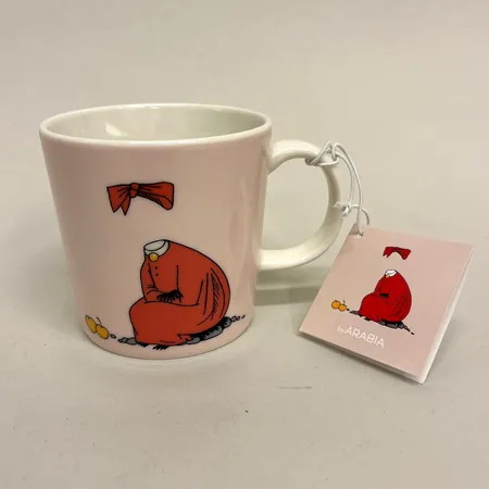 Muminmugg, Ninni, Ø8cm, höjd 8cm, Arabia, porslin, etikettmärkt, tag, nyskick Skickas med paket.