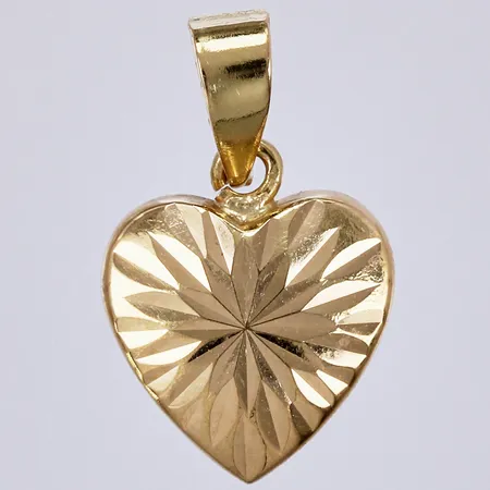 Hänge hjärta, fasetterad, längd: ca 1,5cm, bredd: ca 10mm, 18K  Vikt: 0,4 g