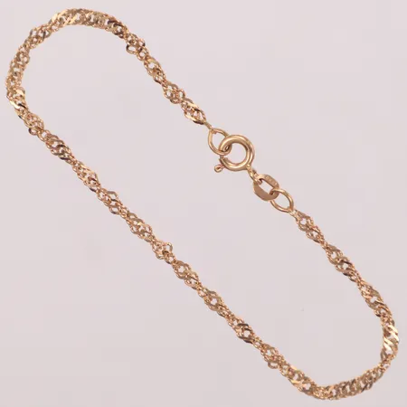 Armband singapore, längd 17,5cm, bredd 2mm, 18K  Vikt: 2 g