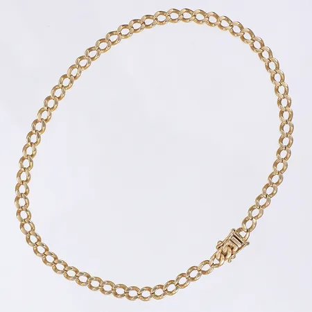 Armband pansar, 25,5cm, bredd 4mm, svenska stämplar, mycket sliten, 18K Vikt: 14,9 g