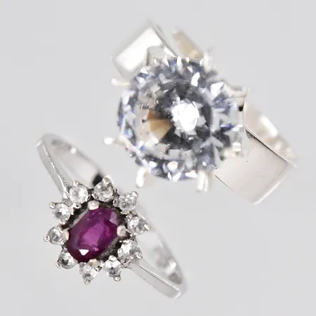 2 Ringar, stl 17-17½, silver 925/1000 Vikt: 6,4 g