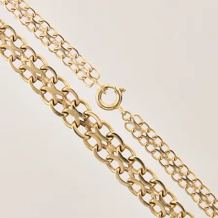 Collier doserad X-länk, längd 46cm, bredd 5-8mm, 18K Vikt: 18,3 g