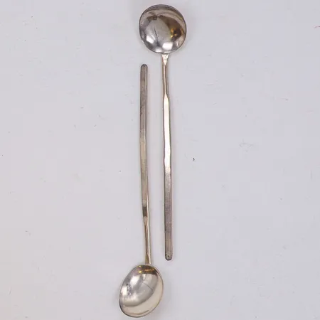 2 skedar, längd 12cm, Handarbete, Lundqvist AB, Falun, år 1971, 830/1000 silver Vikt: 23 g
