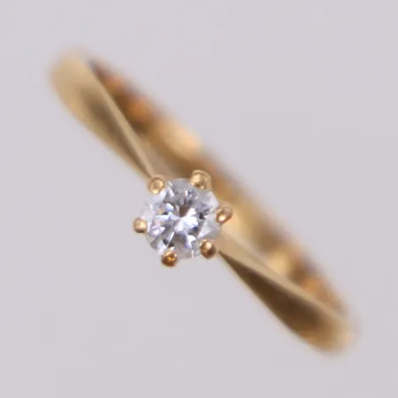 Ring med briljantslipad diamant 0,17ct, stl 16½, G. Dahlgren & Co, Malmö, 18K Vikt: 1,9 g