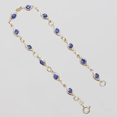 Armband, Nazar, längd ca 18cm, bredd 2-4,5mm, skeva öglor, 925/1000 silver, bruttovikt: 2,0g 