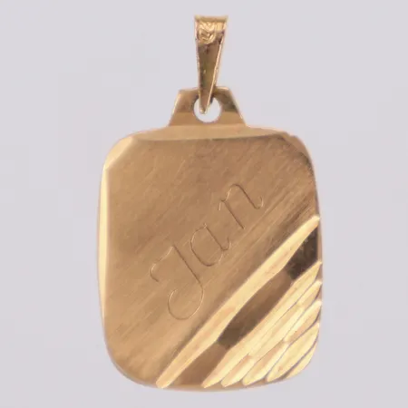 Hänge, gravyr, 14K Vikt: 1,1 g