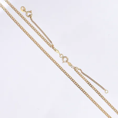 Halskedja pansar, 45cm, bredd 2mm, säkerhetskedja, 18K Vikt: 4 g