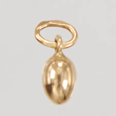 Hänge, ägg, längd inklusive ögla 12mm, bredd 4,3mm, 18K, Vikt: 1,1 g