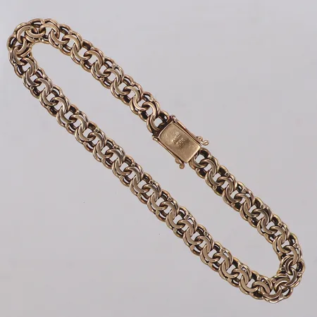Armband bismarck, längd 20,5cm, bredd 6,8mm, 14K  Vikt: 16 g
