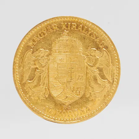 Mynt, 10 Korona, Franz Joseph I, 1908, Österrike-Ungern, Ø19mm, 900/1000, 21,6K Vikt: 3,4 g