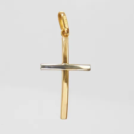 Hänge, kors, 33,6x15,4mm, tvåfärgat, Svedbom & Co AB, 18K Vikt: 1,1 g