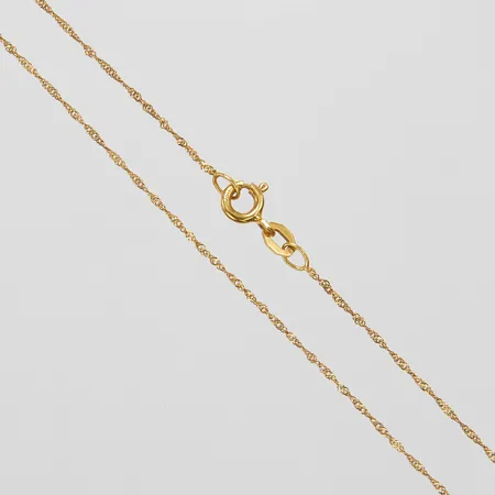 Kedja, Singapore, längd: 42,3cm, bredd: 1mm, 18K Vikt: 1,1 g