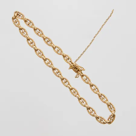 Armband, längd: 20,5cm, bredd: 4,4mm, defekt säkerhetskedja, 18K Vikt: 11,6 g