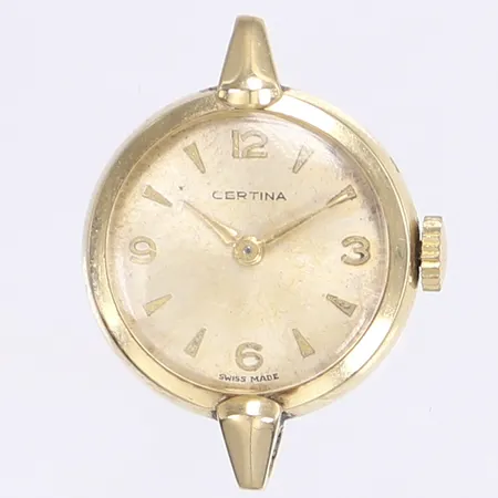 Damur Certina, Ø20mm, manuell, sliten urtavla, tickar men ej funktionstestad, 14K Bruttovikt: 8,5g Vikt: 0 g
