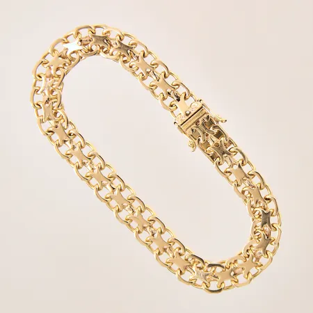 Armband X-länk, längd 19cm, bredd 8mm, 18K Vikt: 19,6 g