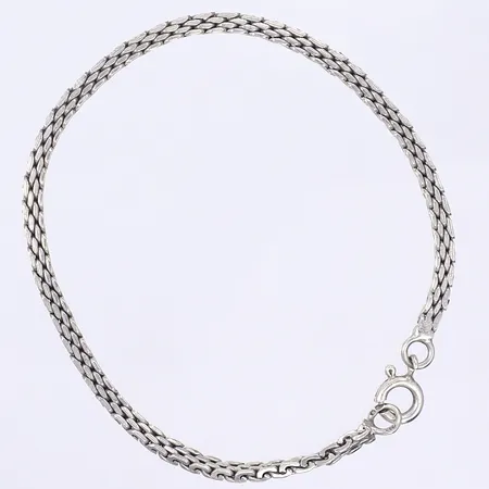 Armband, X-länk, 20cm, bredd 3mm, trögt lås, 925/1000 silver,  Vikt: 7,8 g