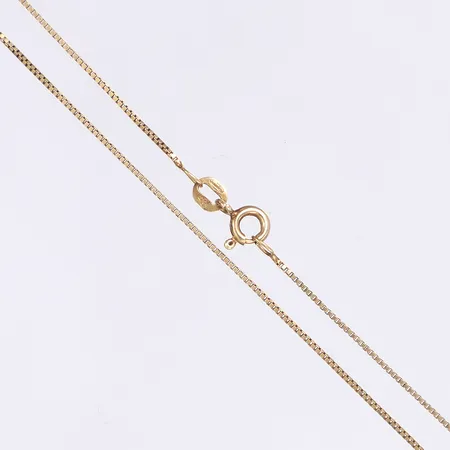 Halskedja Venezia, 42cm, bredd 1mm, något bucklig/ojämn, 18K Vikt: 1,9 g