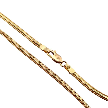 Halskedja Rävsvans, 18K guld, Balestra Italien, svensk kontrollstämpel, längd 42,0 cm, bredd 3 mm, fint skick Vikt: 8,3 g