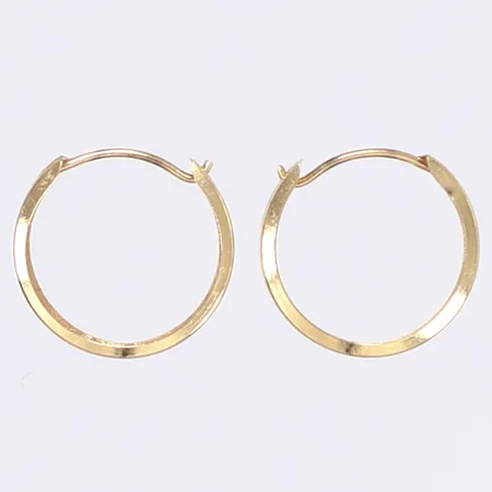 Ett par örhänge, Ø12mm, bredd 3mm, 18K Vikt: 0,5 g