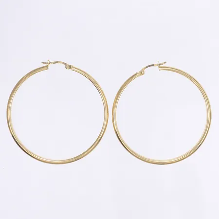 Ett par örhängen, creoler, Ø45mm, bredd 4mm, ihåliga, 14K Vikt: 4,6 g