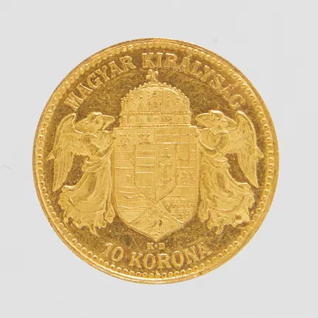 Mynt, 10 Korona, Franz Joseph I, 1911, Österrike-Ungern, Ø19mm, 900/1000, 21,6K Vikt: 3,4 g