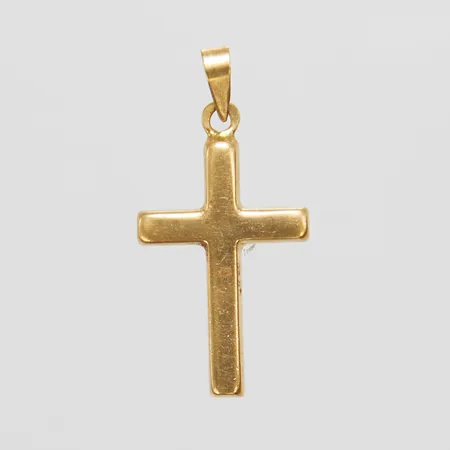Hänge, kors, 29x14,5mm, GHA, ihålig, repor, 18K Vikt: 1,3 g