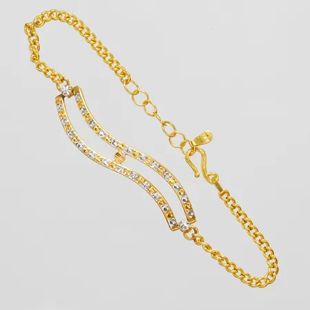 Armband, Pansar, längd: 15-16,5cm, bredd: 2,3mm, integrerat mittstycke, tvåfärgat, bredd: 6,5-7mm, Thaiguld, 1 Slung, 23K Vikt: 3,8 g