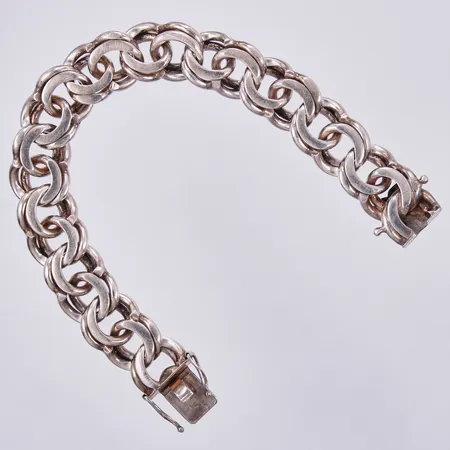 Armband bismarck, längd: ca 20,5cm, bredd: ca 15mm, Janson Guldvaru Ab Victor år 1967, 830/1000, silver Vikt: 75,8 g