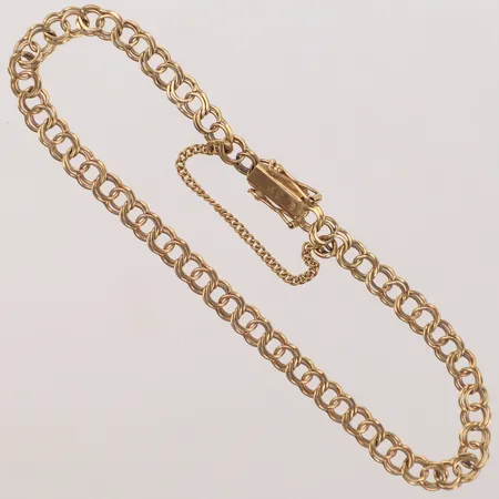 Armband bismarck, längd 17cm, bredd 4,5mm, säkerhetskedja, 18K  Vikt: 5,6 g