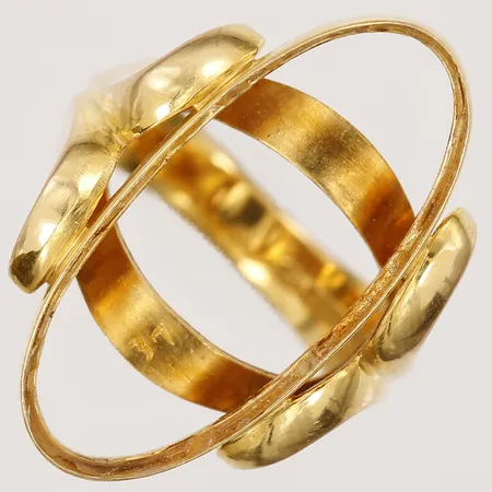 Ring med plats för sten, stl 16¼, fattningens storlek ca storlek 27x12mm, 14K Vikt: 9,5 g
