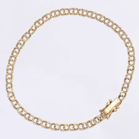Armband Bismarck, längd 19,5cm, bredd 3,5mm, åldersbetingat slitage, 18K Vikt: 5,1 g