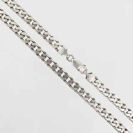 Kedja, Pansar, längd: 51,5 cm, bredd: 6 mm, 925/1000 silver. Vikt: 33,7 g