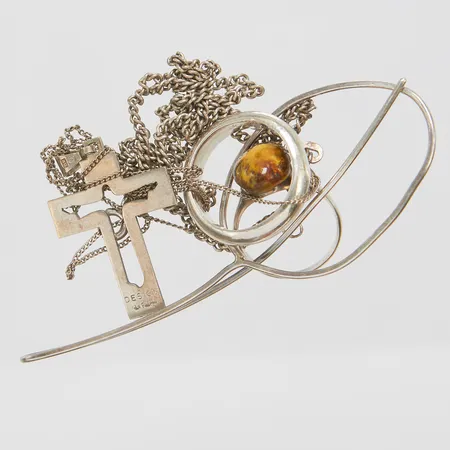 Diverse silver, sten, defekta, skeva, silver Vikt: 22,5 g