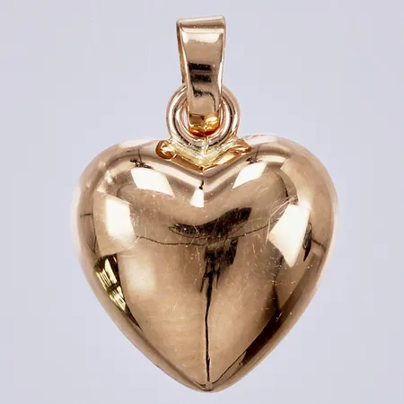 Hänge hjärta, längd: ca 1,5cm, bredd: ca 10mm, GHA, 18K  Vikt: 0,6 g